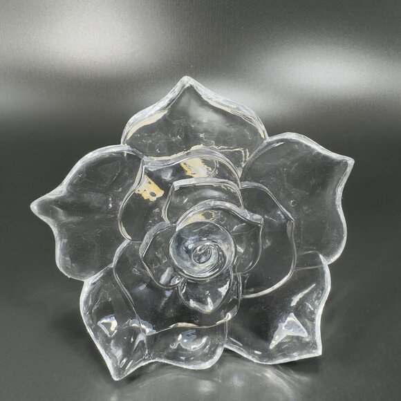 Vintage Large Clear Resin Rose Flower Drapery Curtain Scarf Holdbacks Stems Set3 - Picture 7 of 12